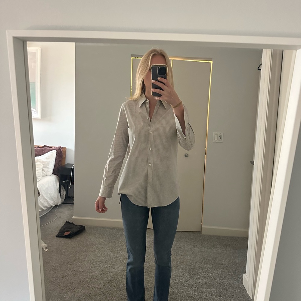 Aritzia Babaton striped button-up